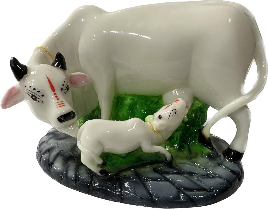 Cow & Calf - White Kamdhenu