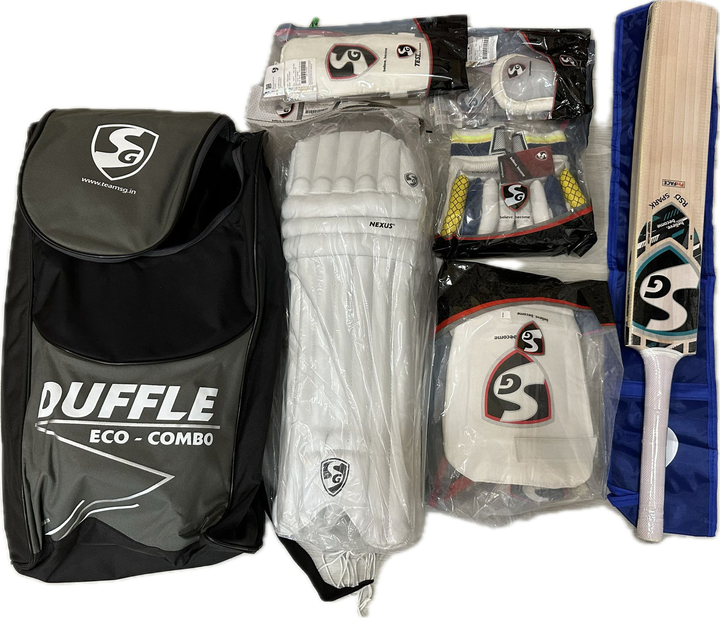 CRICKETING KIT SIZE 5 - Youth/Junior (includes Bat, Pad, Glove, Thigh Pad, Elbow Pad and Guard)