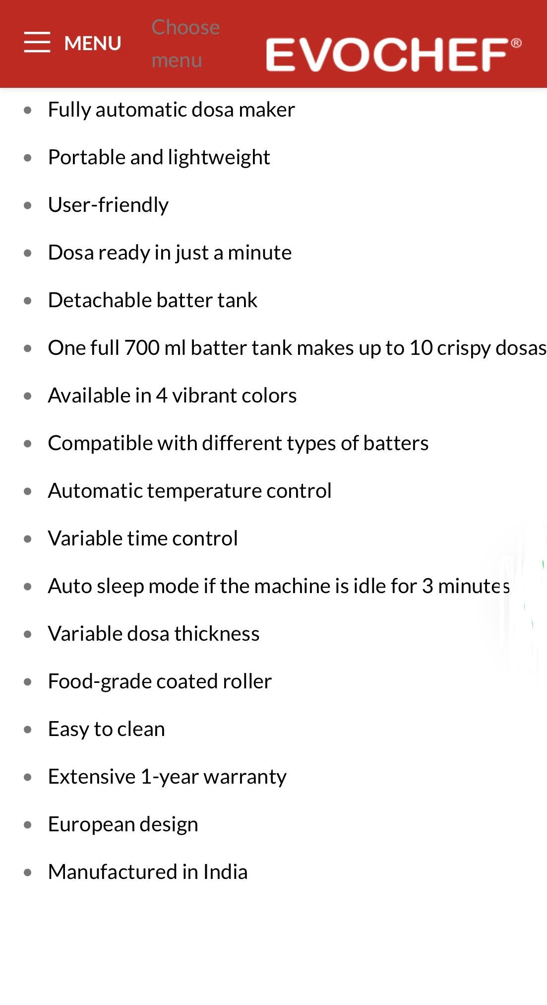 Dosa Maker - EvoChef