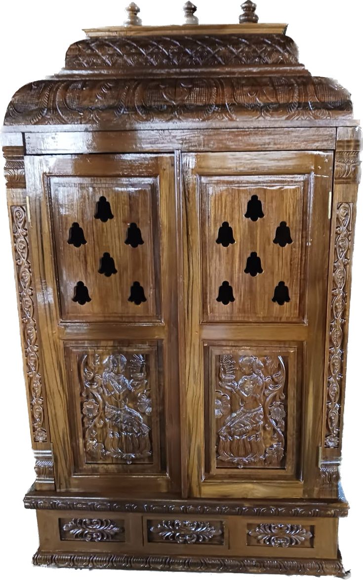 Pooja Shelf - Teak Wood with Base