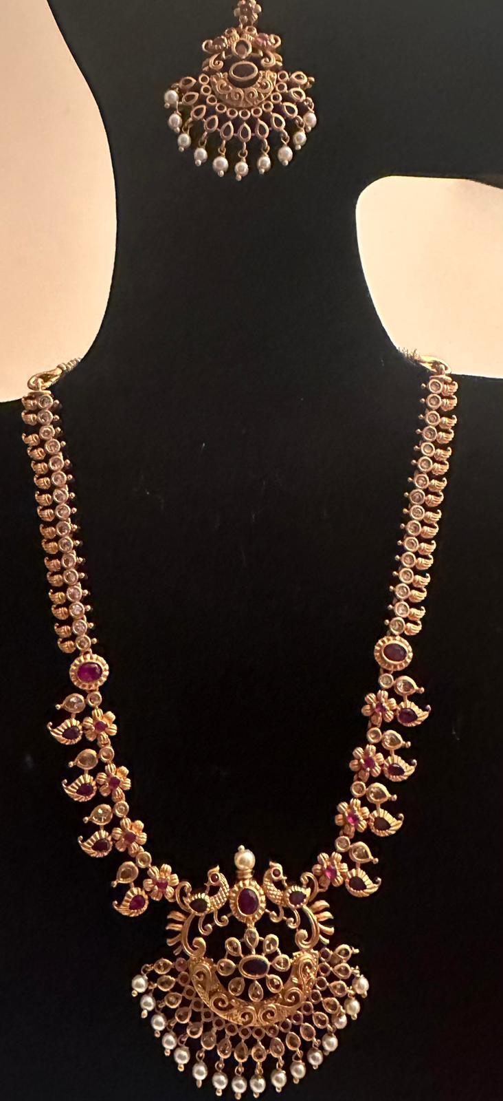 Necklace Sets - Beautiful Bridal Antique Necklace Set Kemp Stones