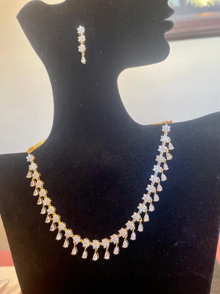 Necklace - American Diamond White