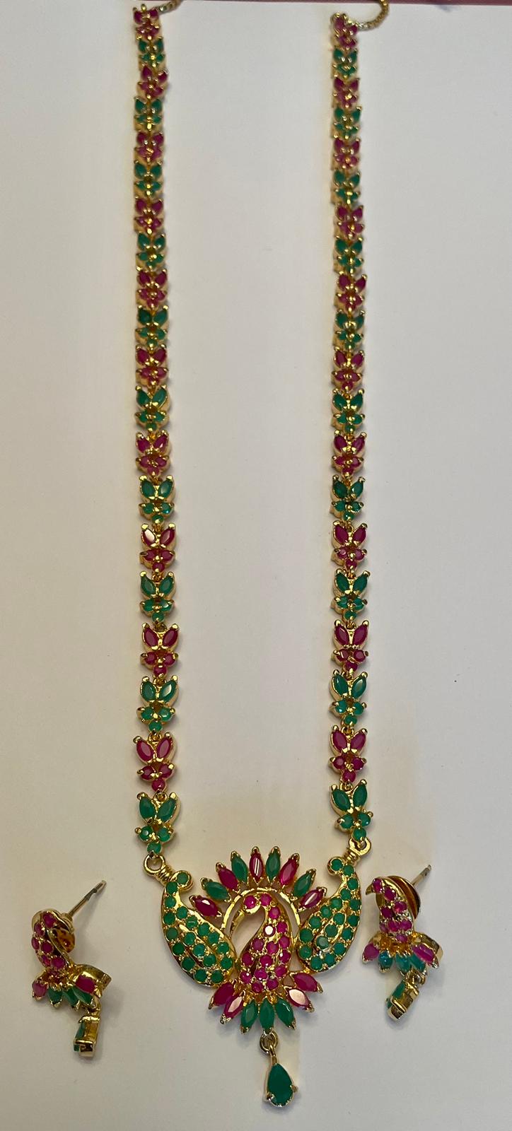 Necklace Haram Set - Ruby & Emerald