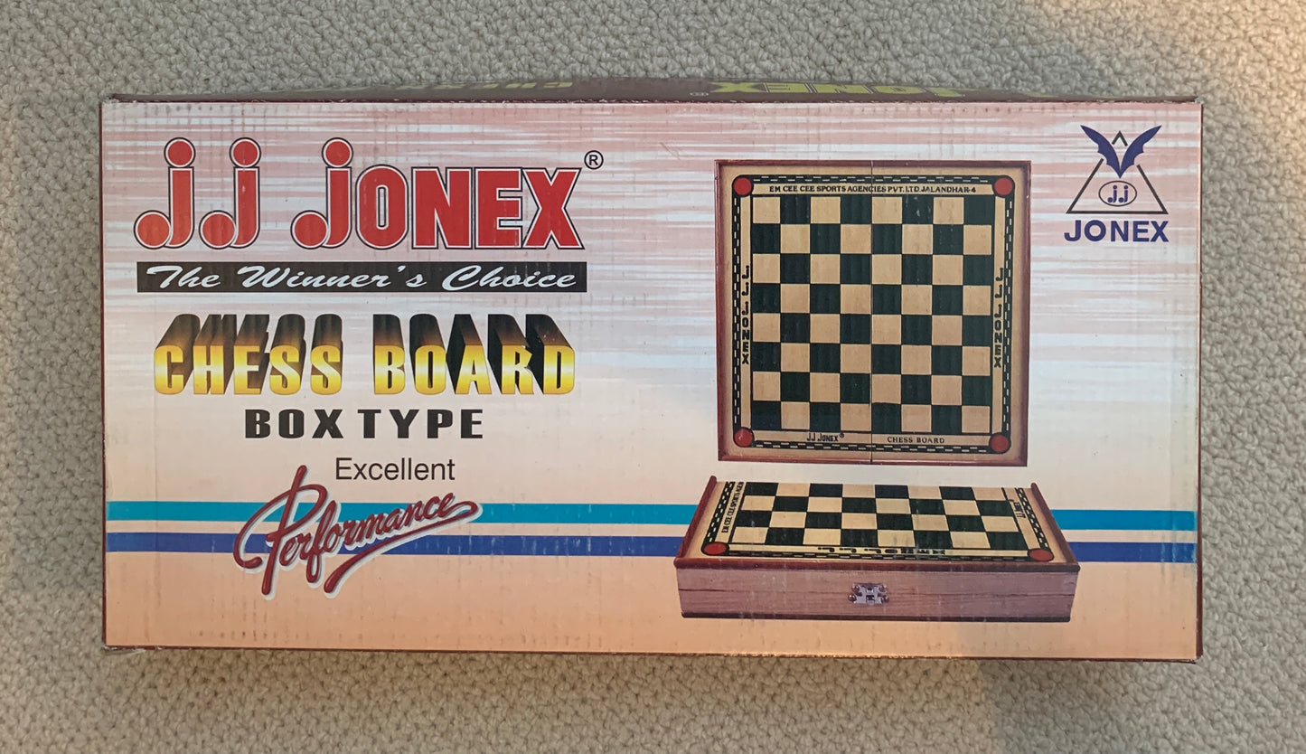 Wooden Chess Board w/ compartment for pieces (Chess pieces not included)