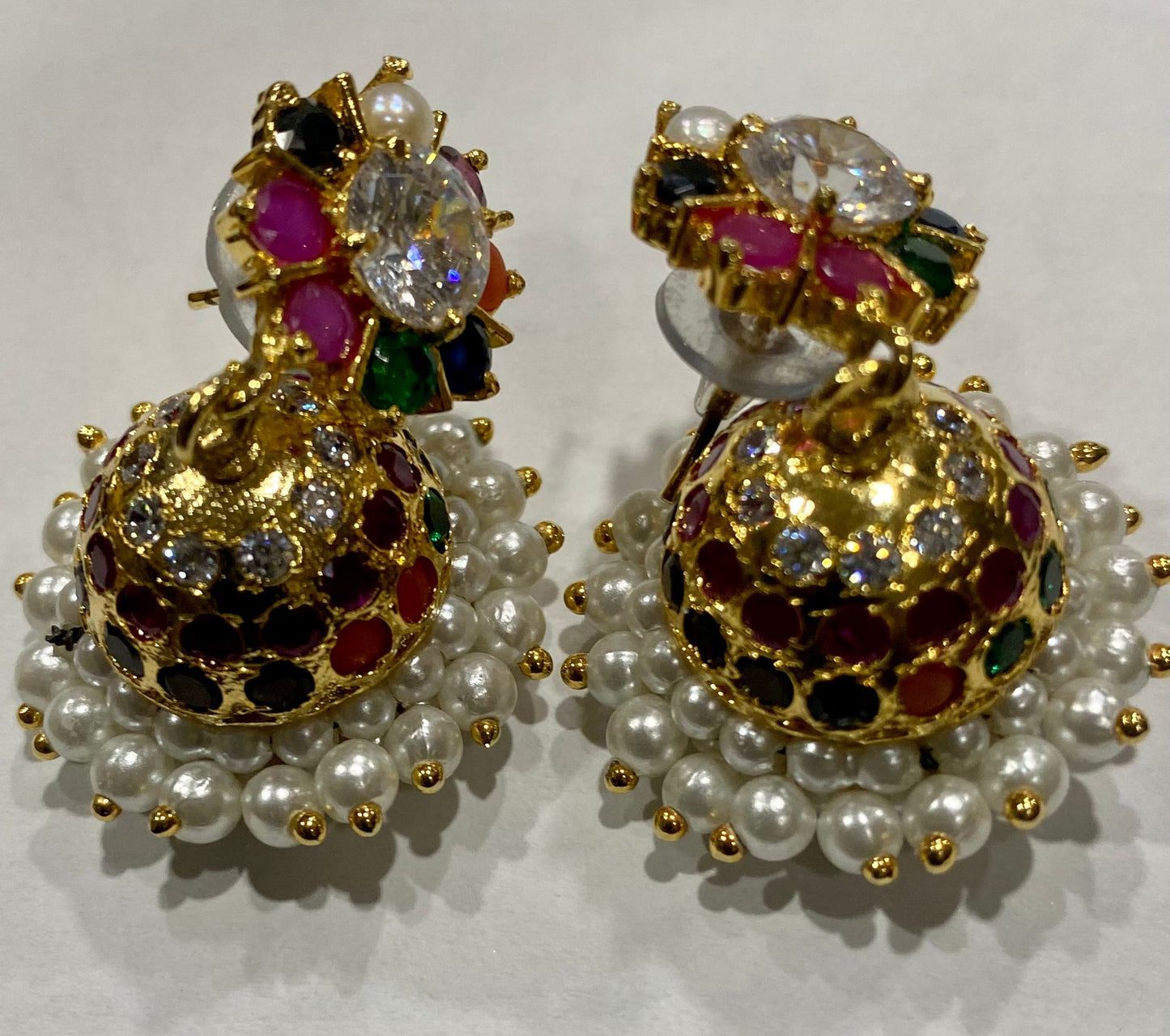 Earrings - Navarathnam and Pavalam
