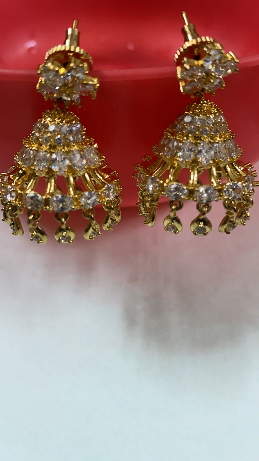 Full White Stone Earrings