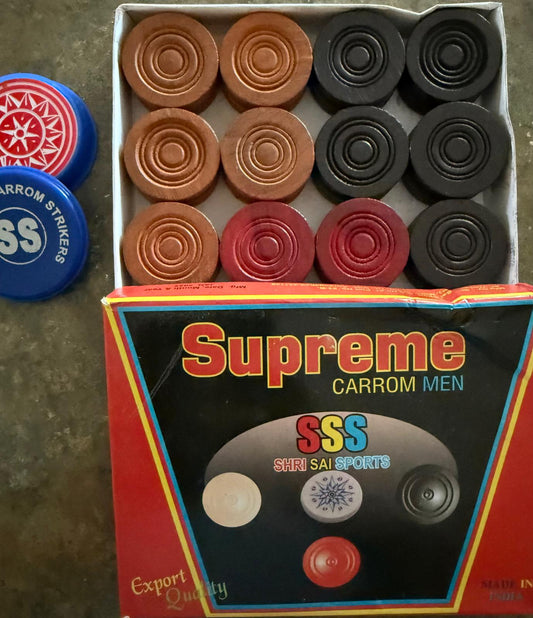 Carrom Coins and Striker - Supreme