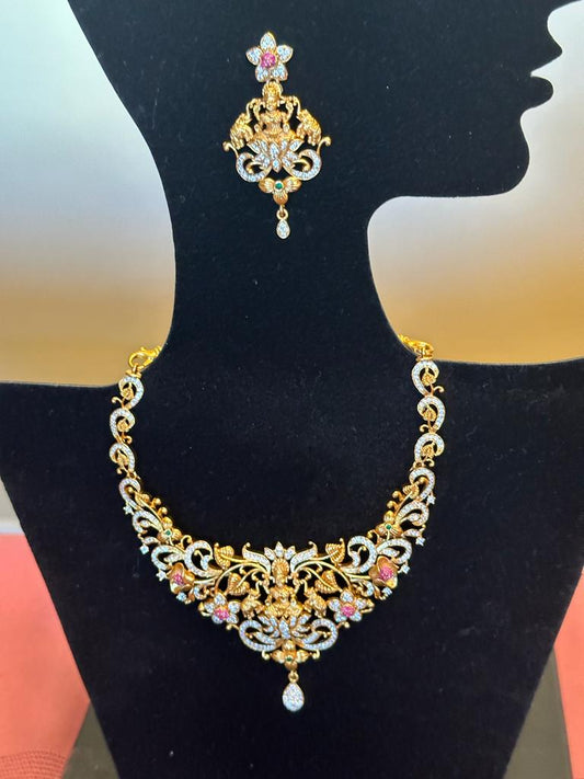 Choker Set - Lakshmi Red & White