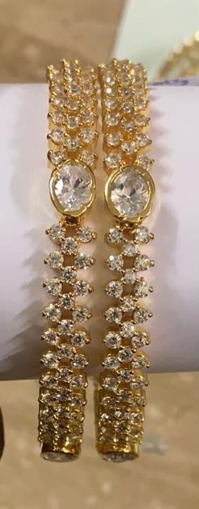 White Stone Bangles