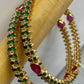 Green, Purple, and White Stone Bangles