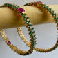 Green, Purple, and White Stone Bangles